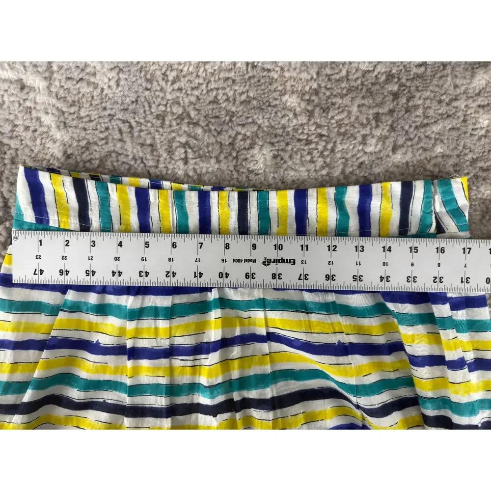 Ann Taylor LOFT‎ Size 8 Striped Casual A Line Mini Skirt Colorful Zip Lined